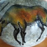 Vintage ceramic vase rock decoration