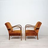 Paire de fauteuils incurvée Art Déco