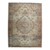 Brown & Cream Handmade Persian Rug, 196x260Cm