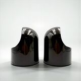 Pair of Brown Gedy Wall Lamps by Makio Hasuike 1970s Italian Design NOS