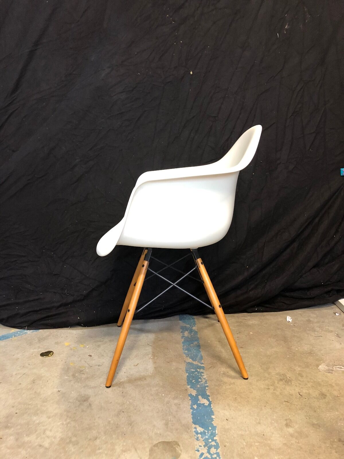 White DAW armchair by Charles & Ray Eames