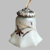 Art Nouveau wall light in bronze and frosted glass