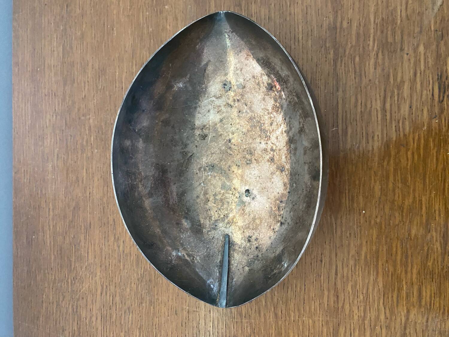 Old CHRISTOFLE Lino Sabattini Leaf Shaped Silver Metal Empty Pocket #C