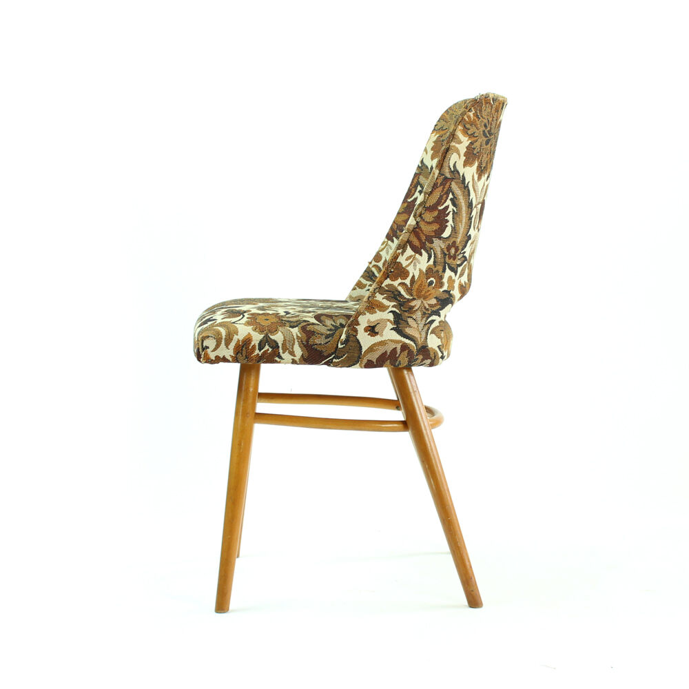 Vintage dining chair in bold flower pattern, 1960s