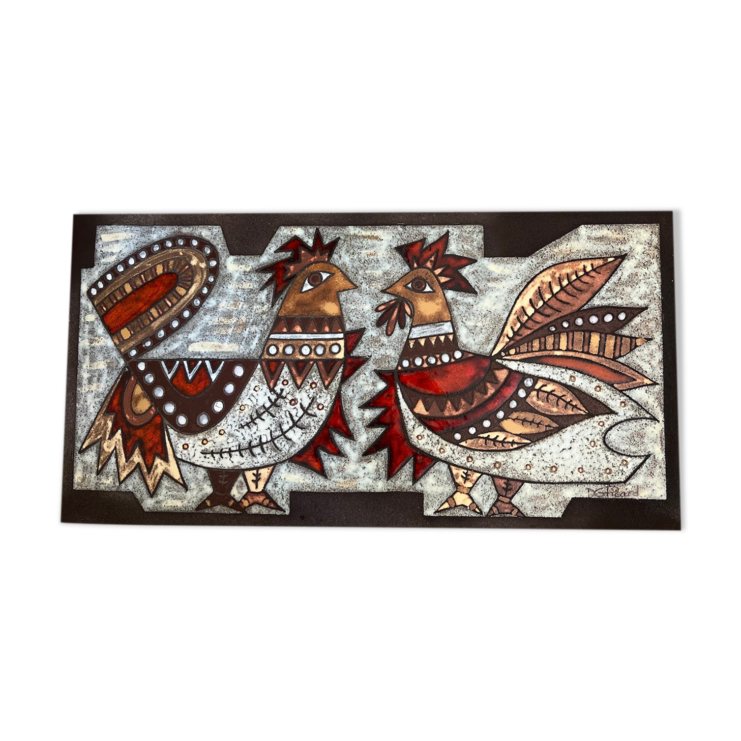 Decorative plate of max and dominique picard, vallauris - 1960