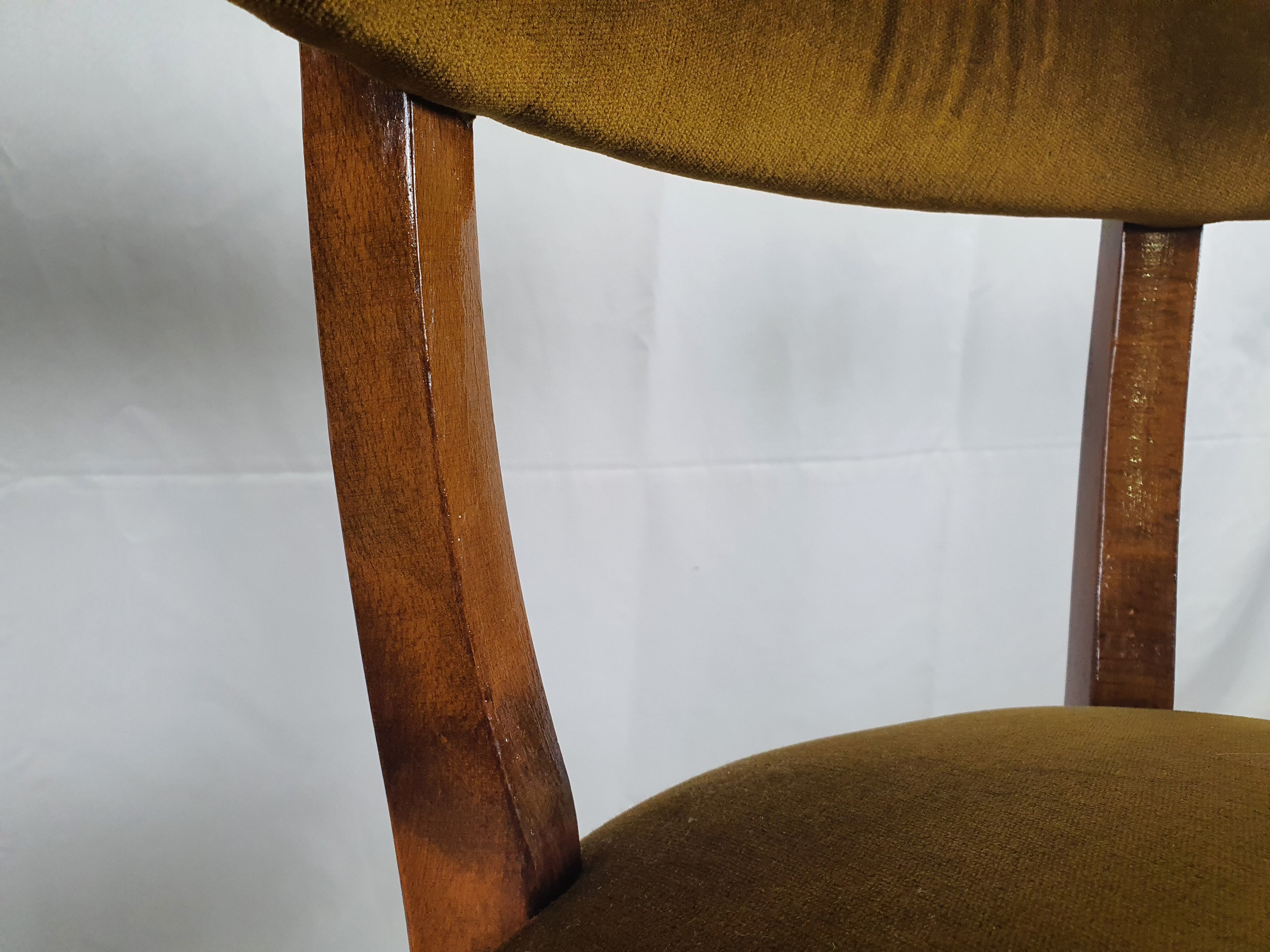 Set of two padded chamber armchairs