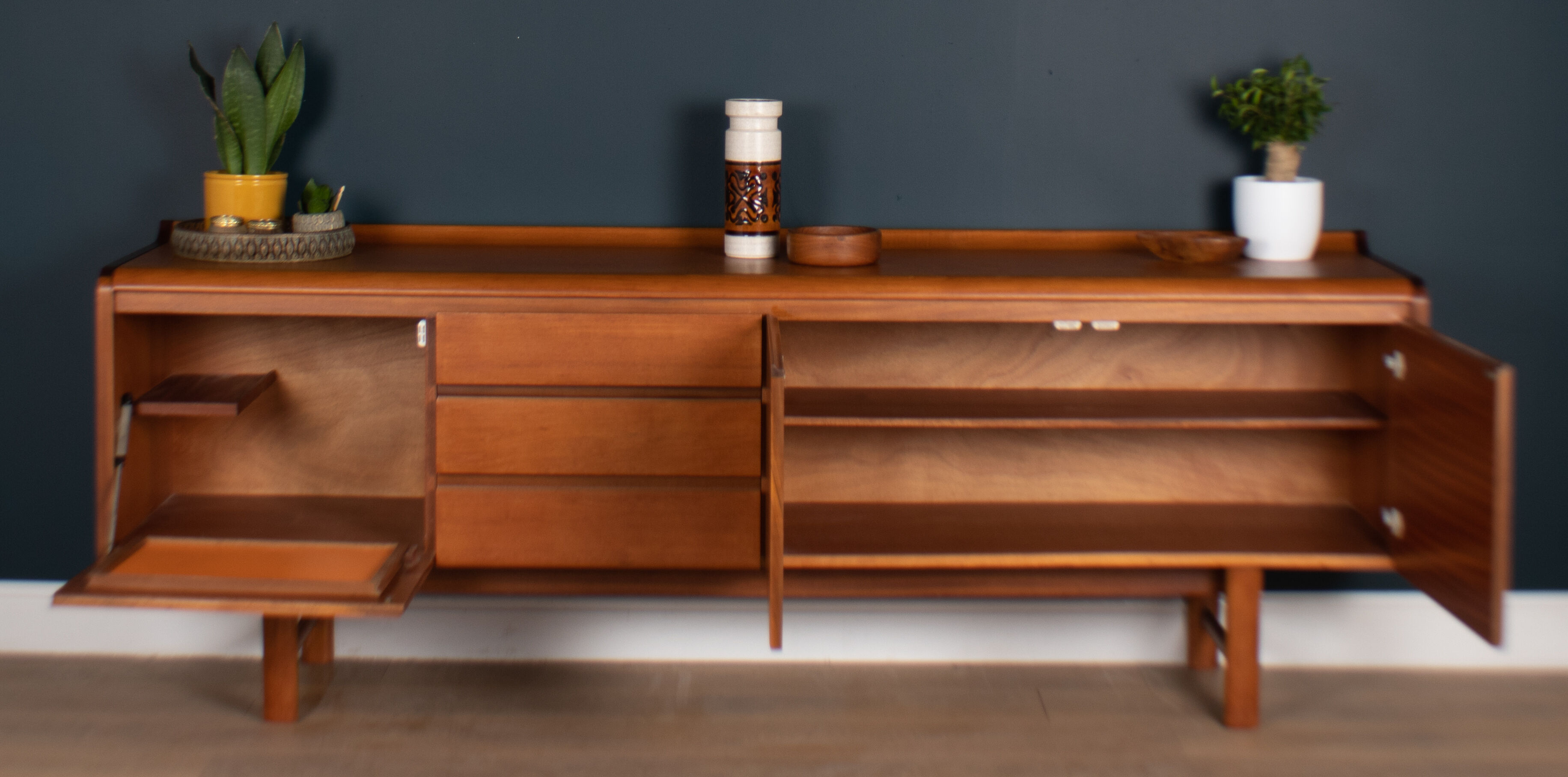 Restored Teak Retro 1960s Long White & Newton Petersfield Sideboard
