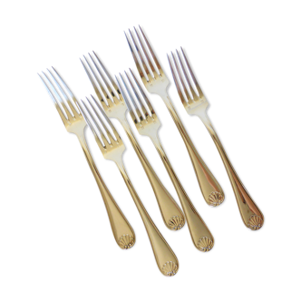 6 forks in silver metal punched by the goldsmith Liberty shell model 2106253
