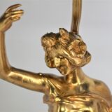 Naïade Lamp sculpture Art Nouveau in Golden Metal Signed by J.CAUSSE