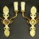 Pair of wall lamps, palmettes, empire style - Lucien Gau, Paris