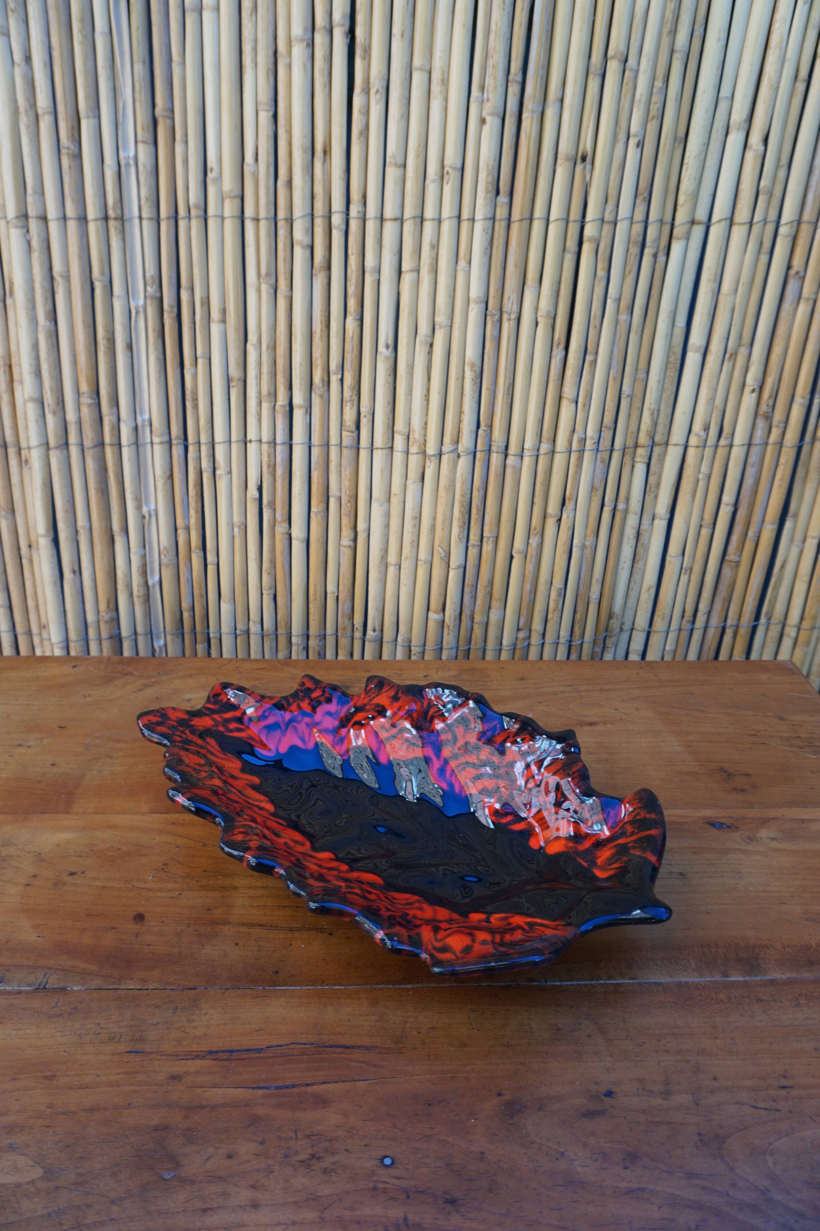 Vintage red Vallauris dish