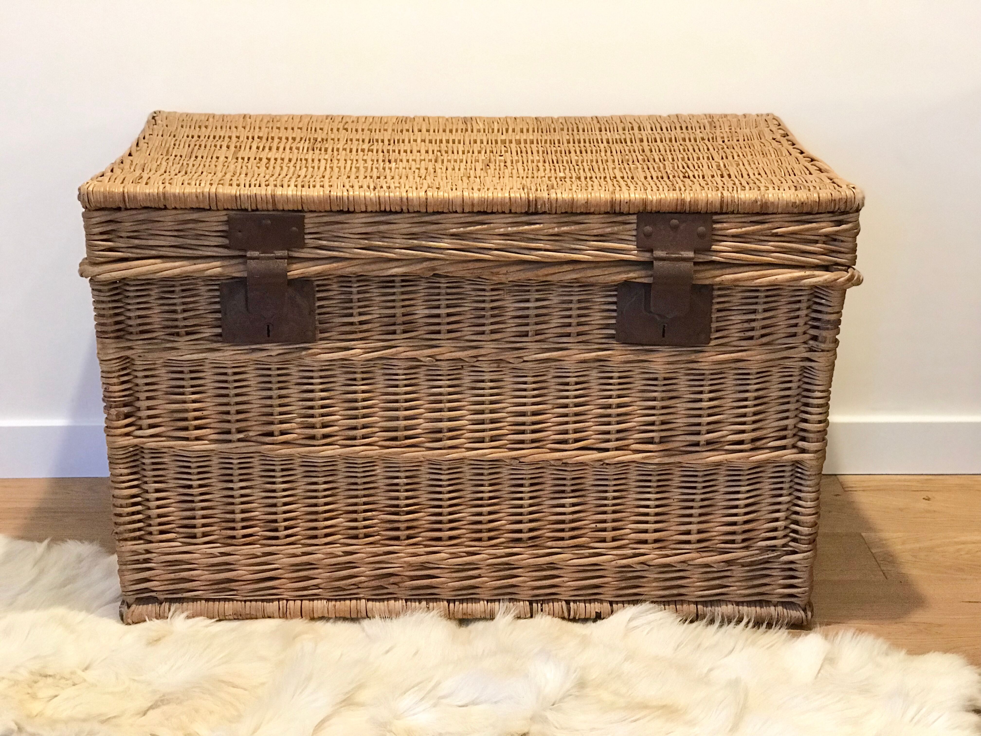 Large old wicker trunk