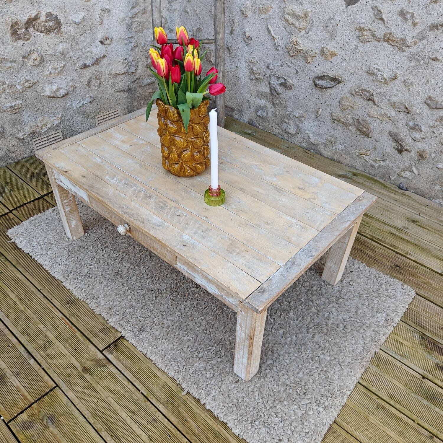 Patinated country coffee table