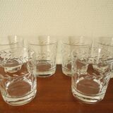 6 Lorraine crystal whiskey glasses vintage French crystal glasses service