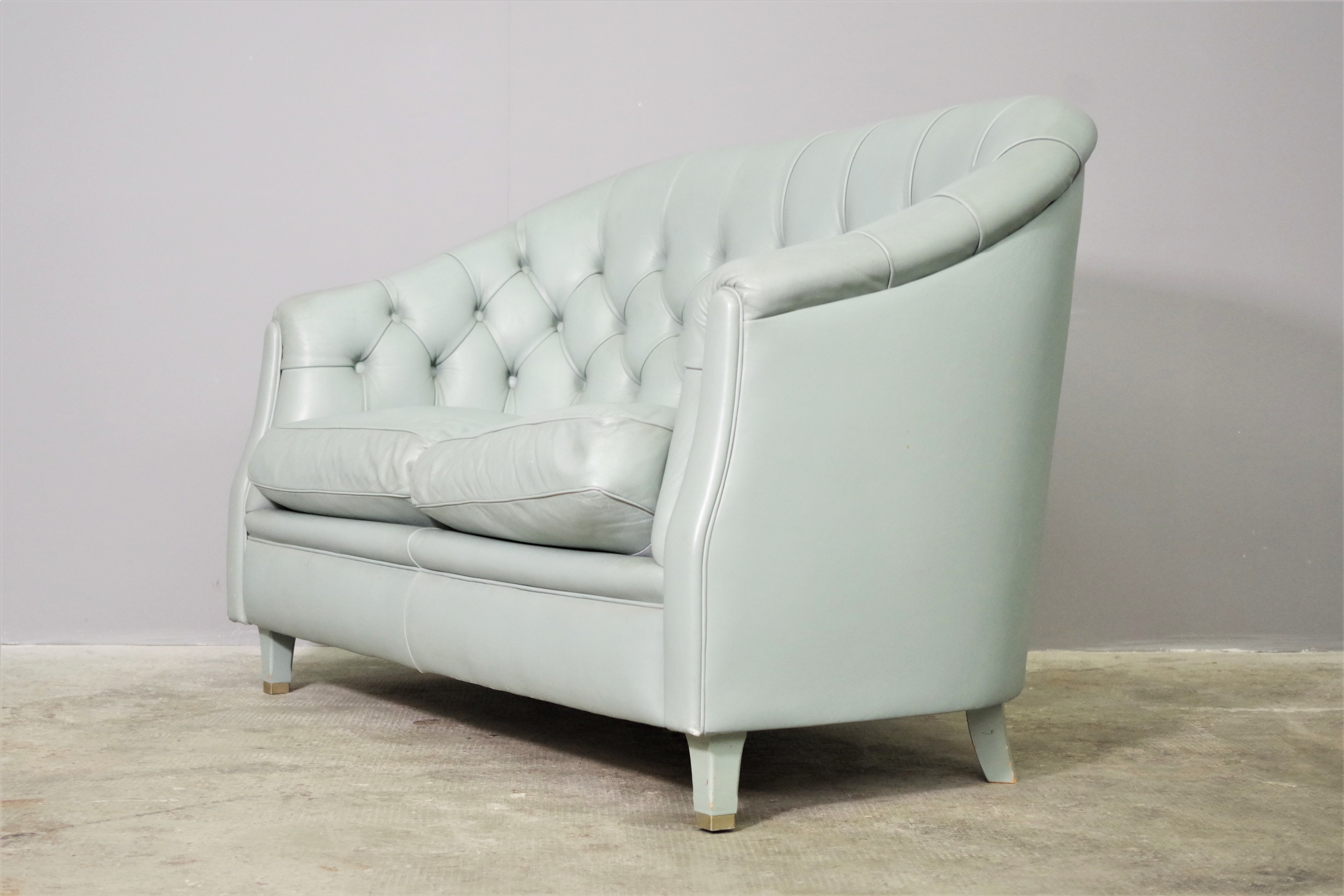 2 seater sofa in Valdichienti leather, 80s