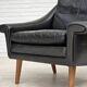 Fauteuil danois en cuir par Aage Christensen, années 1960