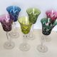 Set of six Val Saint Lambert crystal wine glasses