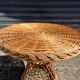 Vintage rattan and wicker side table