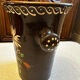 Antique white wine cooler in glazed ceramic – flora decoration