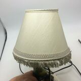Bronze lamp and bird porcelain signed EC
