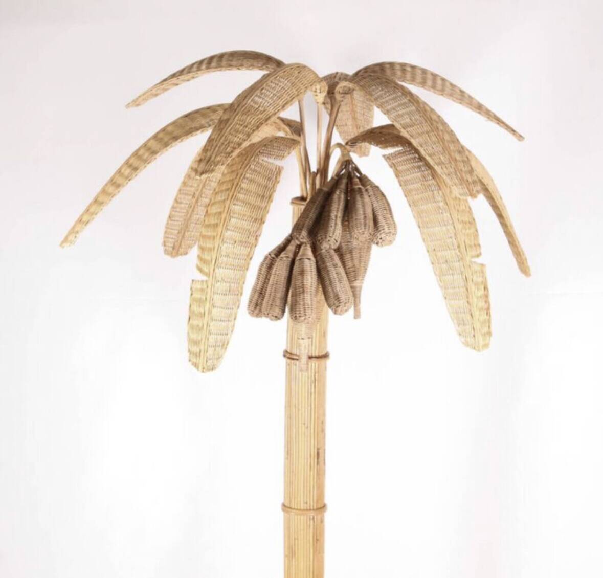 "Banana" rattan floor lamp