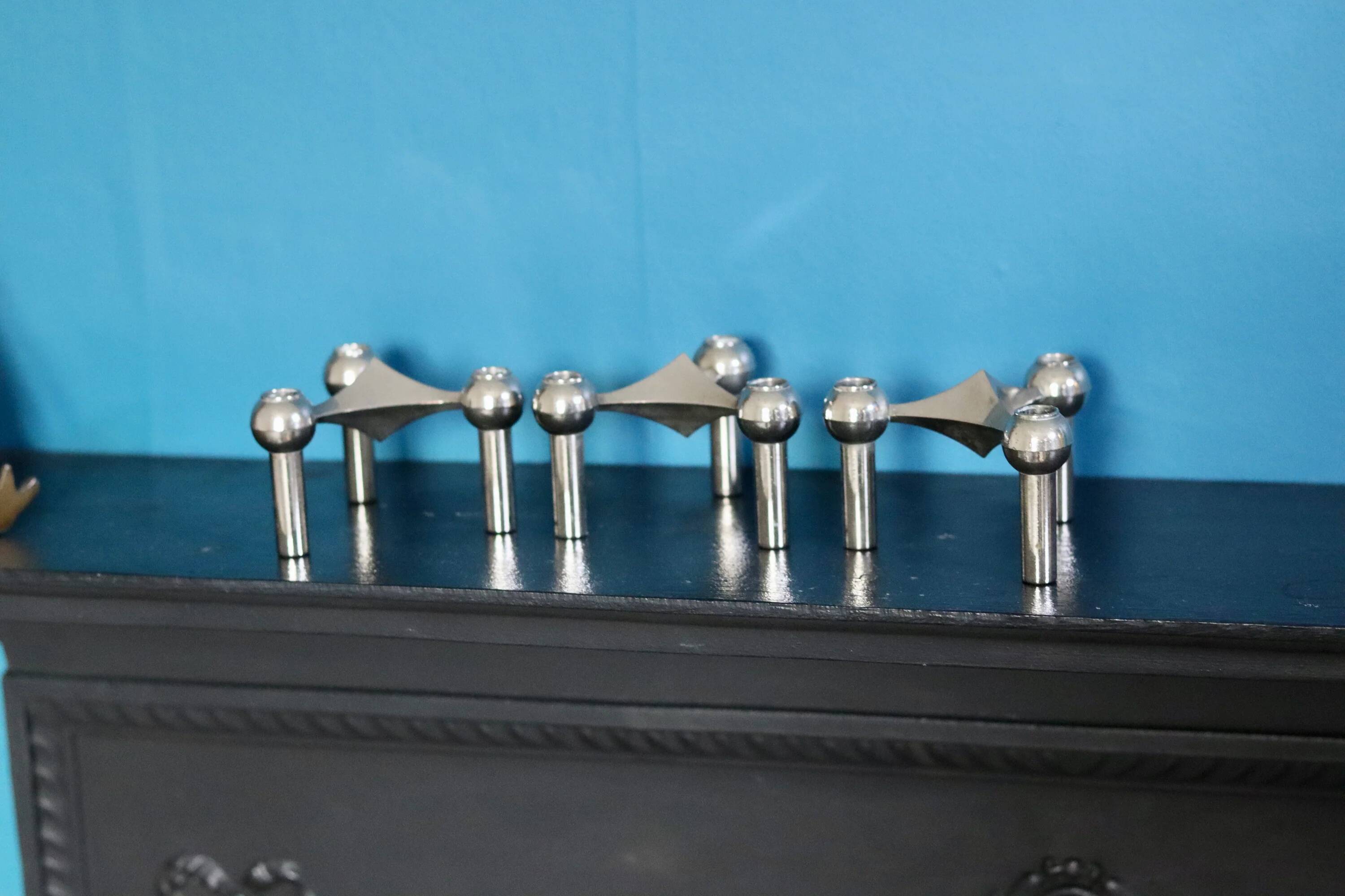 Trio of 1960's vintage candle holder by Stoff Nagel