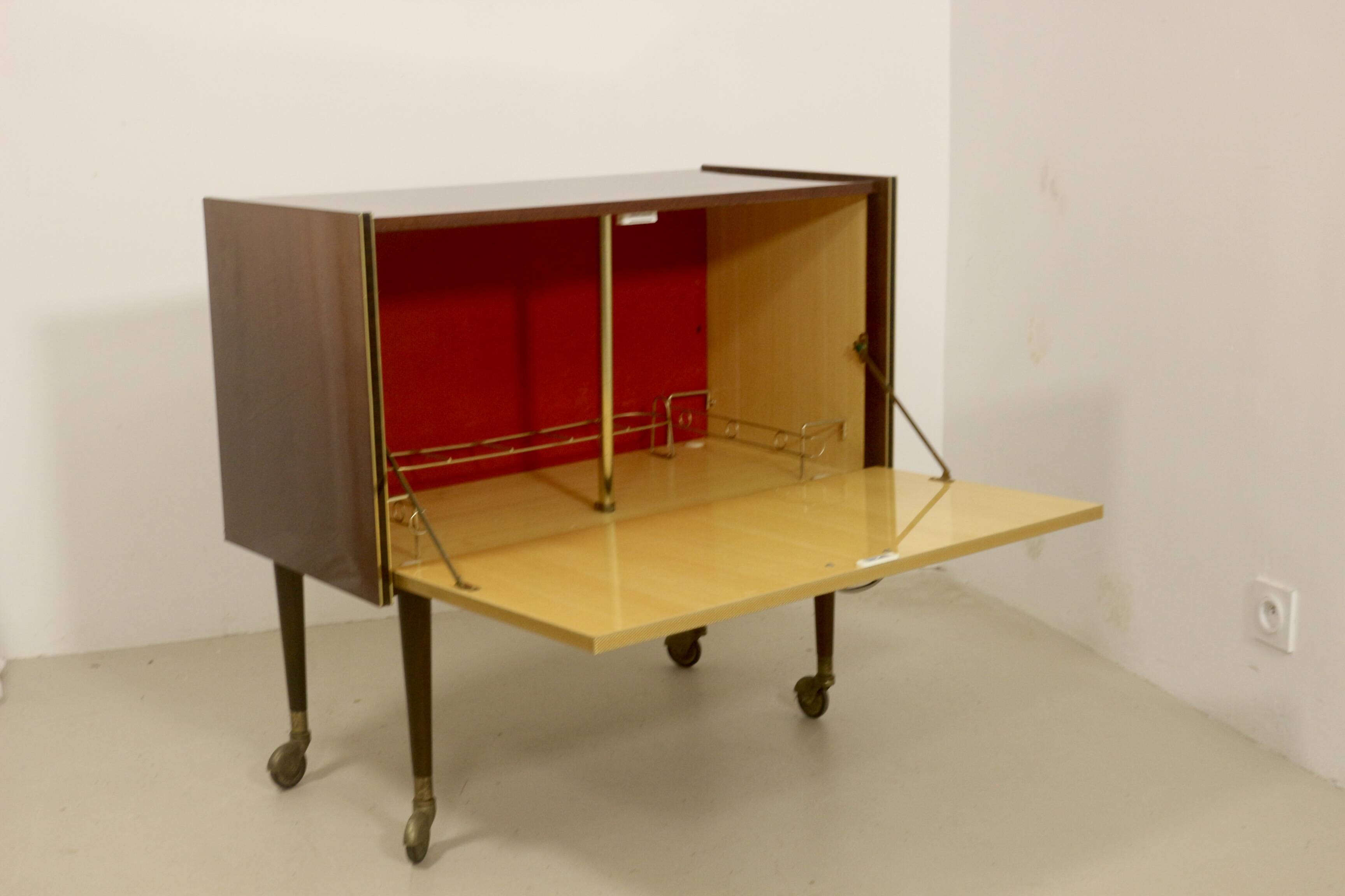 Bar cabinet on wheels circa 1950