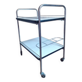 Vintage chrome metal serving trolley
