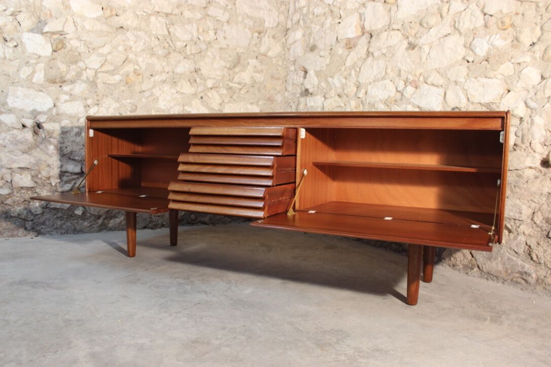 Sideboard vintage in teak and Rosewood, Scandinavian style by White & Newton
