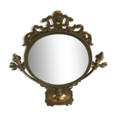 Medallion mirror in brass - vintage decoration glass