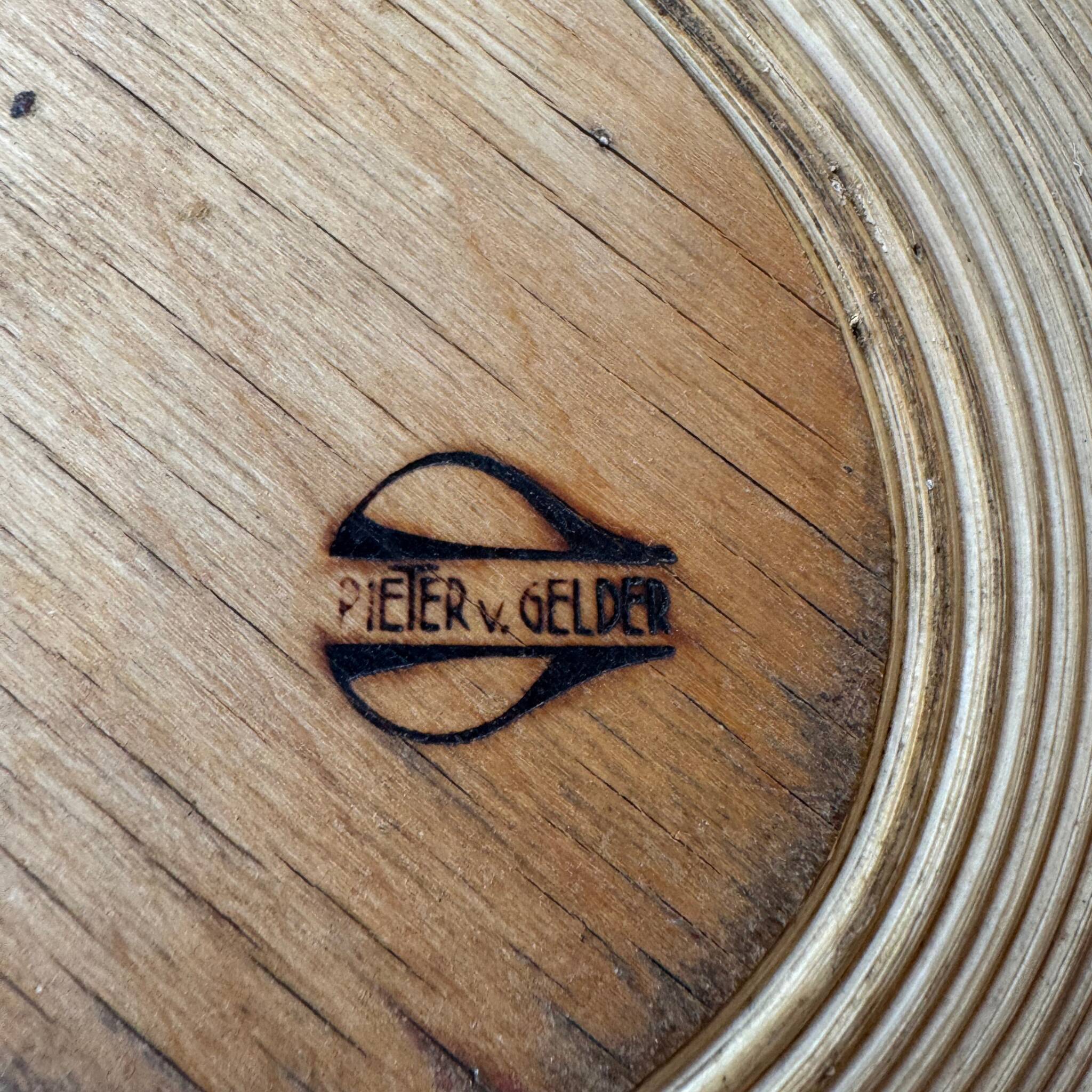 Sculptural basket by Pieter van Gelder – turned wood & bamboo handle