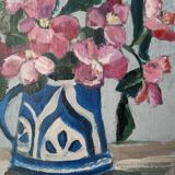 Acrylic painting on canvas contemporary still life bouquet of flowers