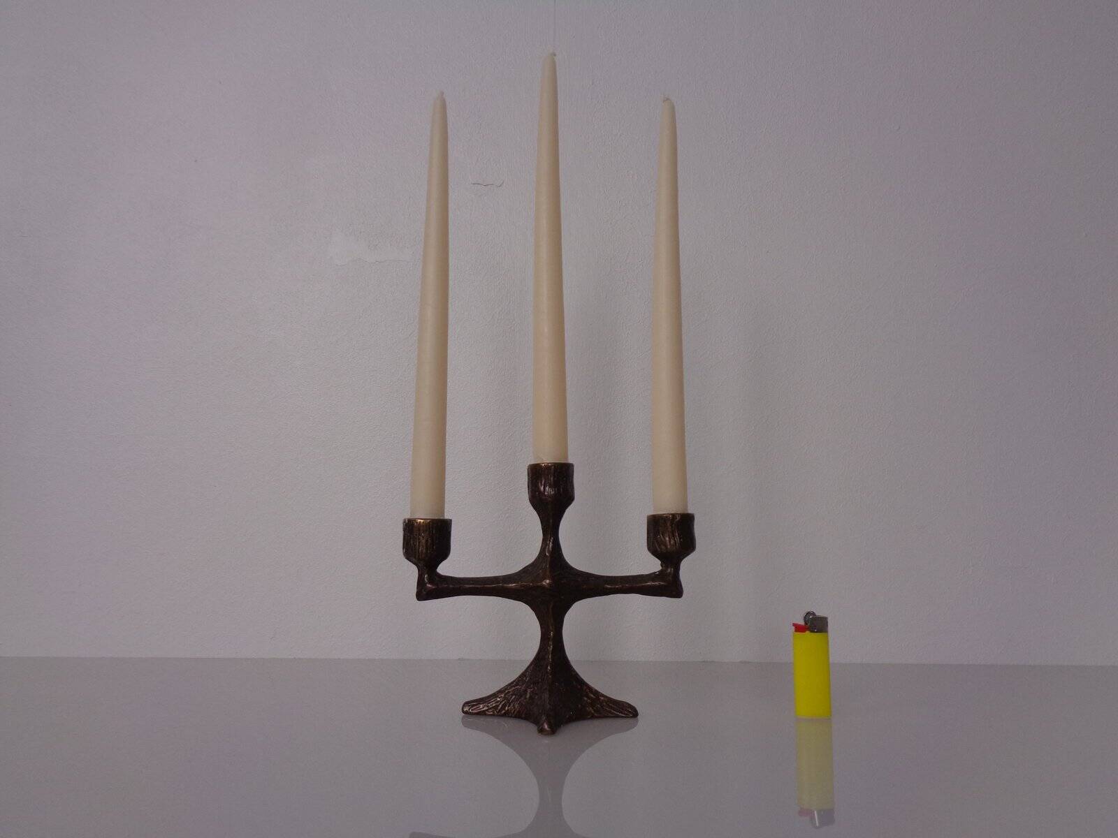 Brutalist Bronze Candleholder, 1960s