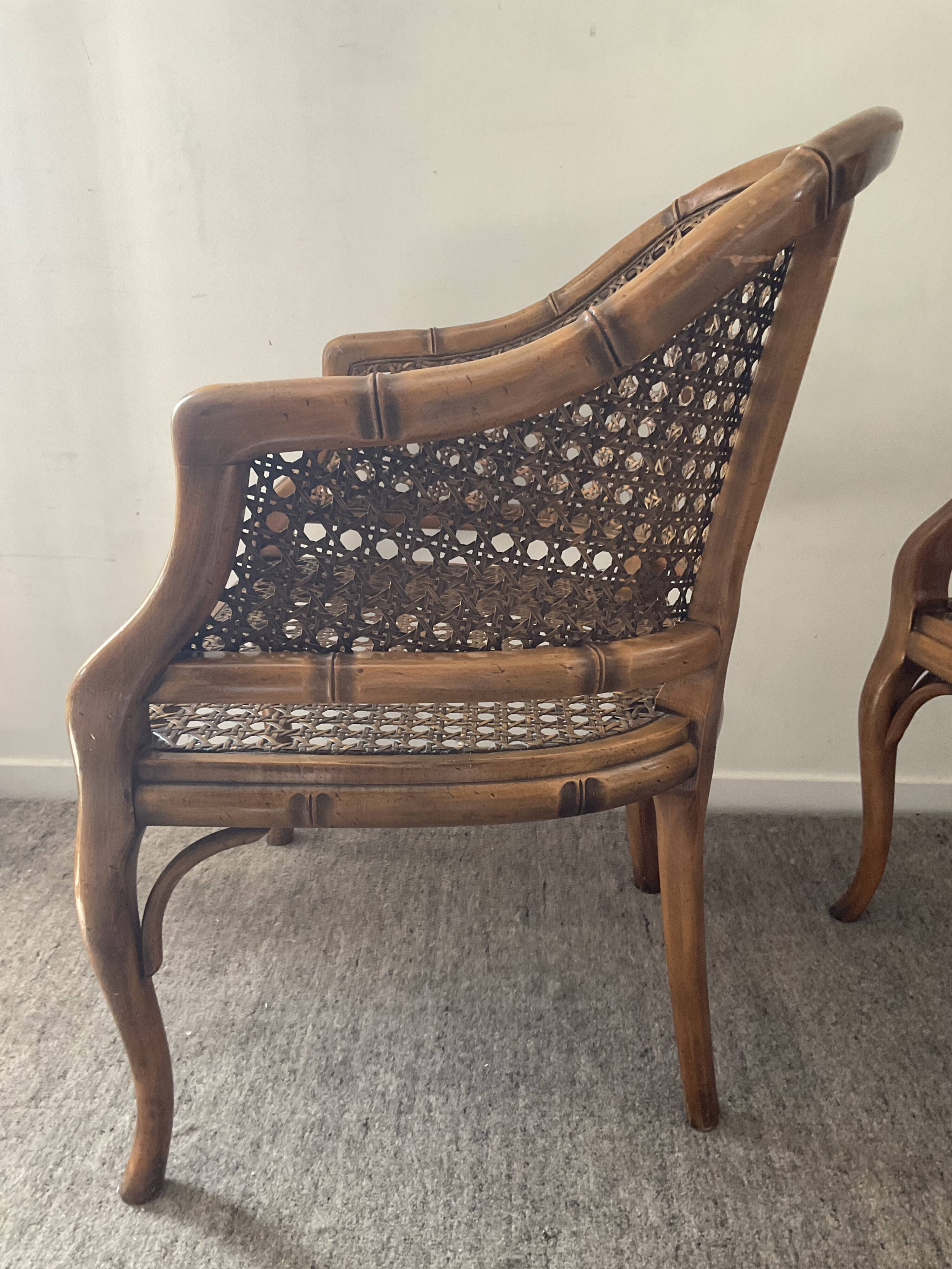 Pair of canned armchairs from the 50s and 60s