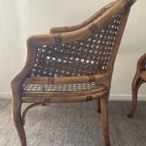 Pair of canned armchairs from the 50s and 60s