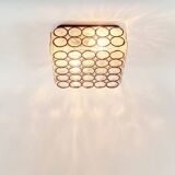 Mid Century Modern Iron Ring Glass Ceiling Light From Limburg, 1960s