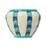 Vase Pot de Fleurs Polychrome Catteau Boch Keramis Art Déco ca. 1922