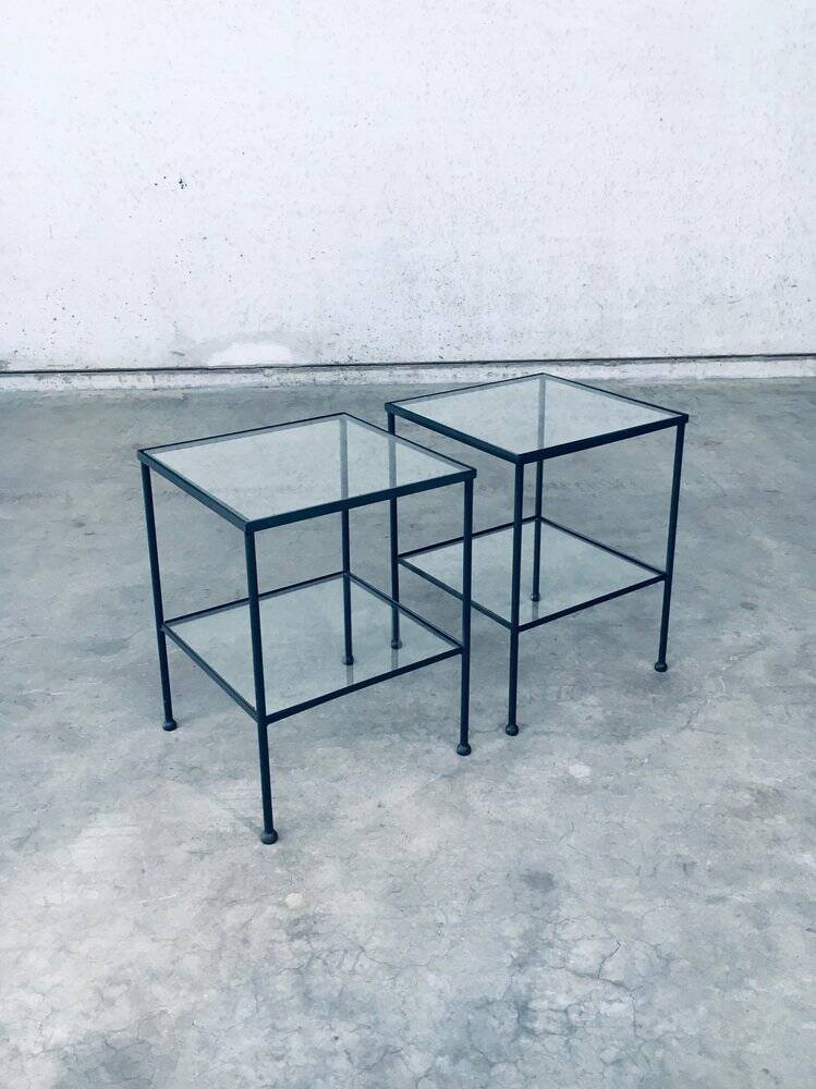 Minimalist Two-Tier Side Tables, Belgium, 1960s, Set of 2