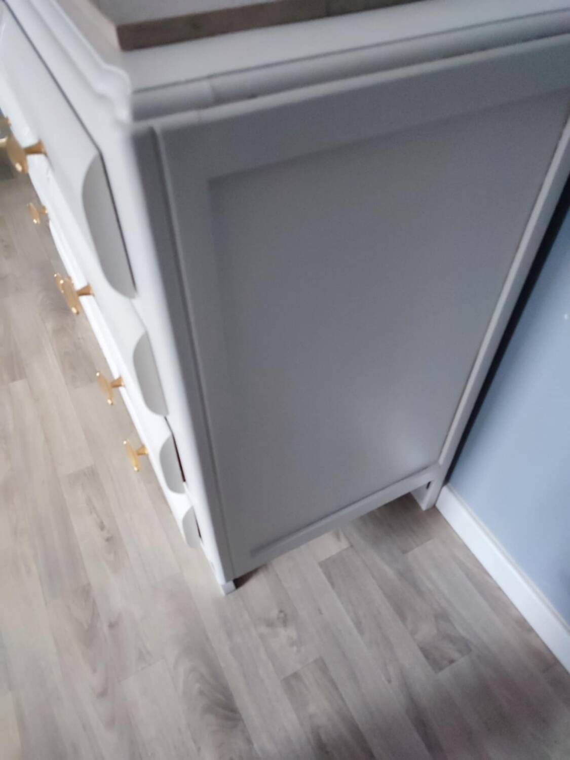 RESTORED CHEST OF DRAWERS WITH MARBLE PLATE