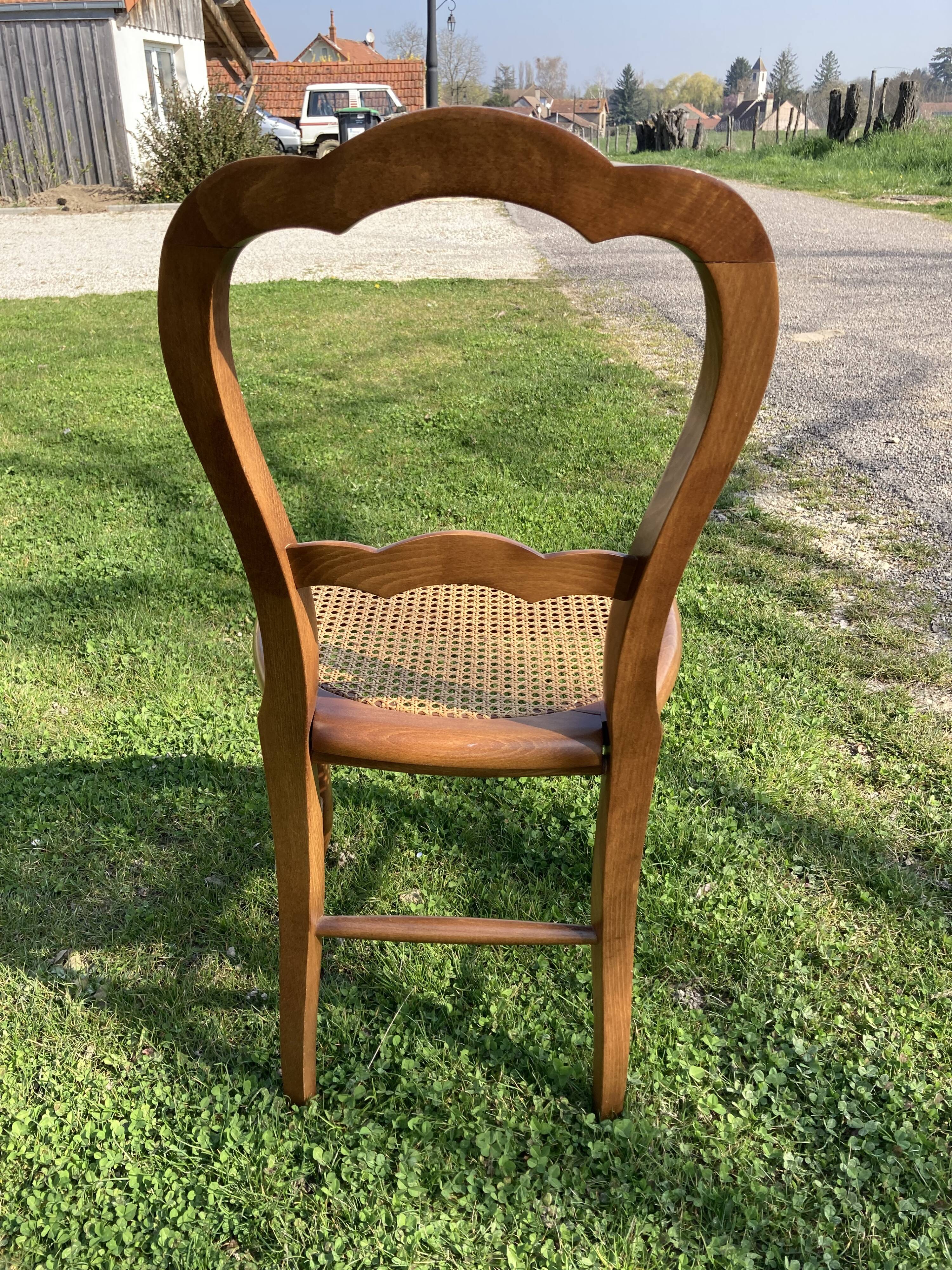 6 chaises Louis Philippe cannées