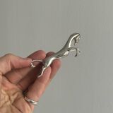 6 silver metal horse knife holders