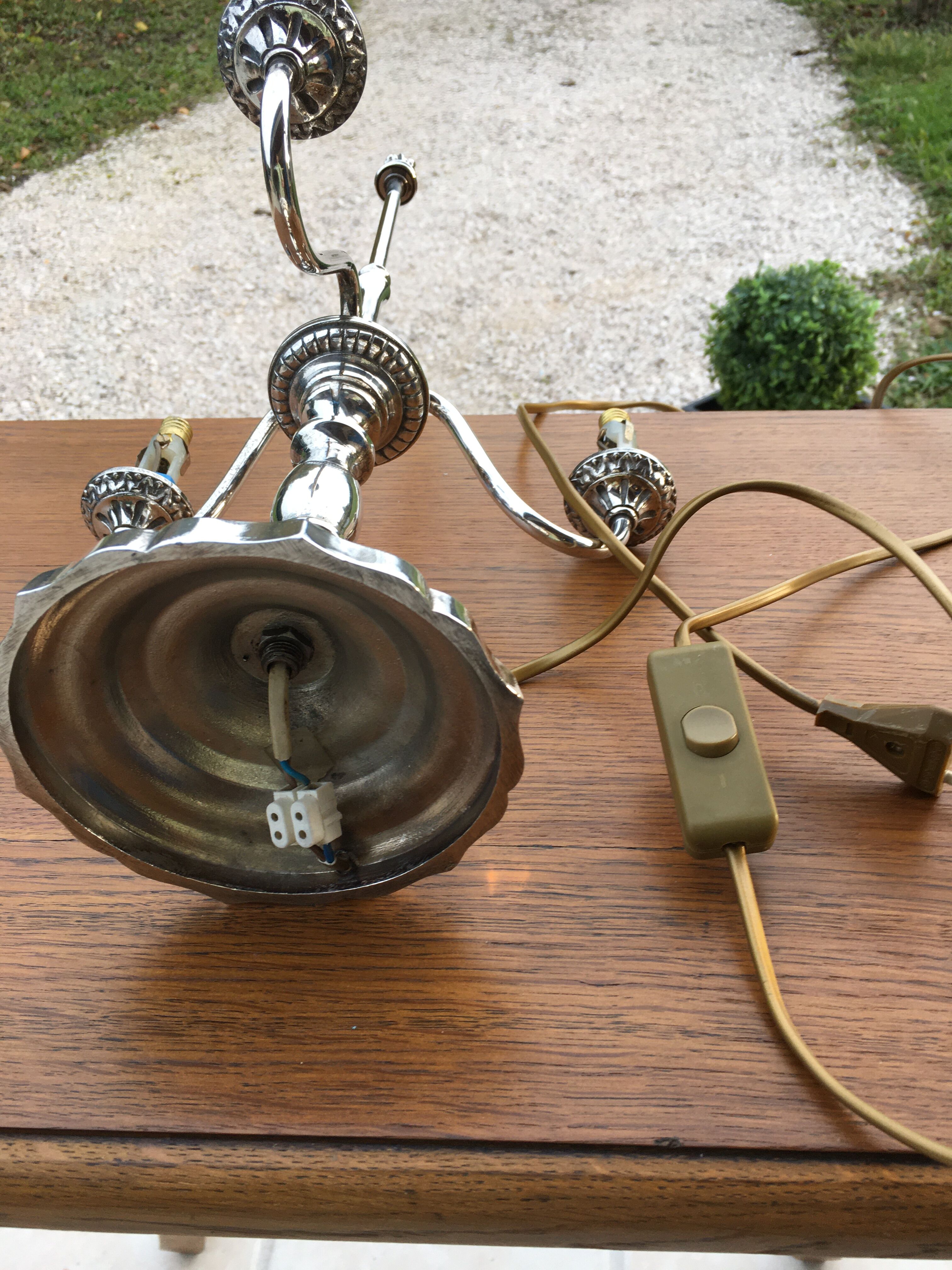 Silver hot water bottle lamp