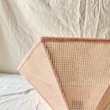 Vintage cane pendant light - pink rope