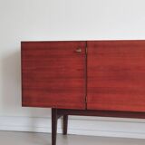 vintage Danish sideboard with black and white drawers