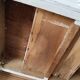 Farm table, kitchen table, rustic blue patina desk, 1950s