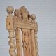 1930s, set of 4 Danish dining chairs, carved oak wood, furniture leather.