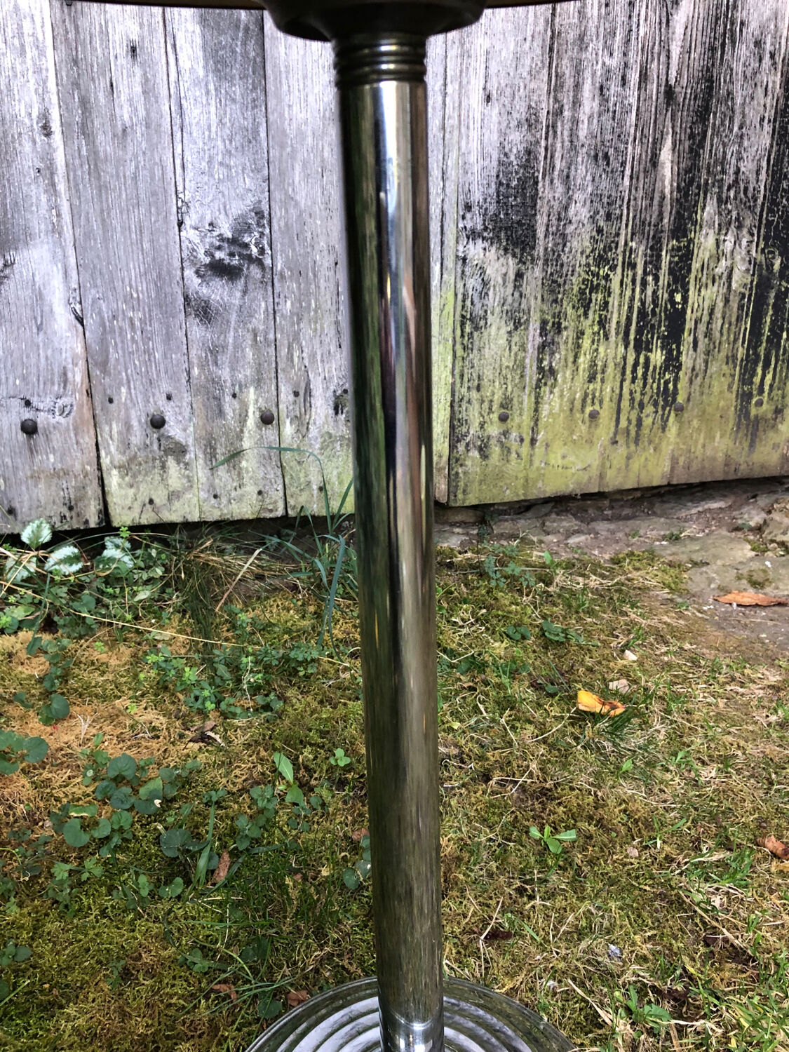 Art deco metal pedestal table