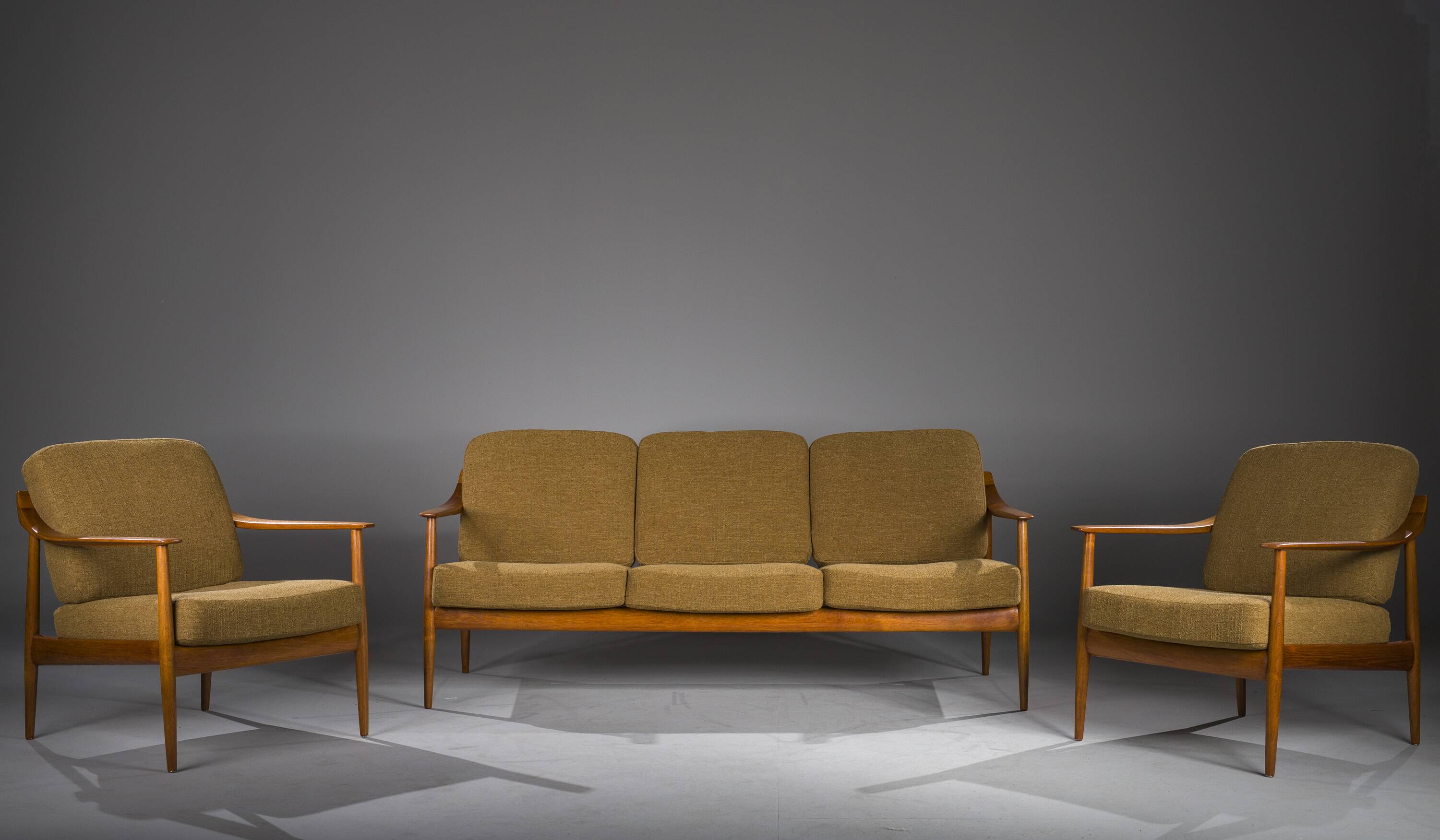 Mid-Century Lounge Chairs and 3-Seater Sofa by Walter Knoll Antimott, 1960