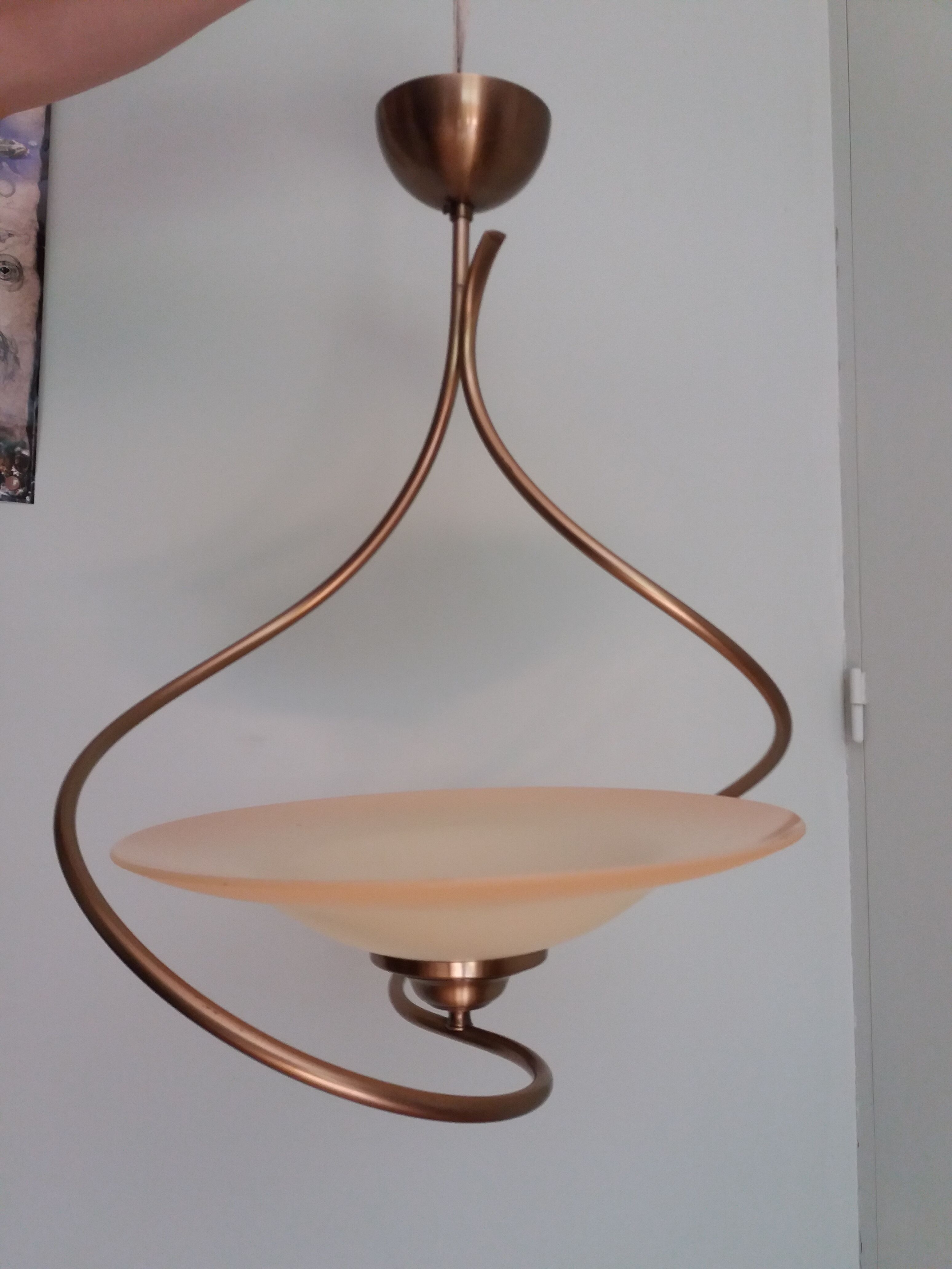 Ceiling lamp suspension brand CVL model cavaillon glass and brass