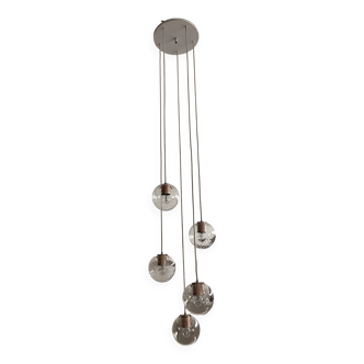 1960s 5-globe cascade chandelier by RAAK